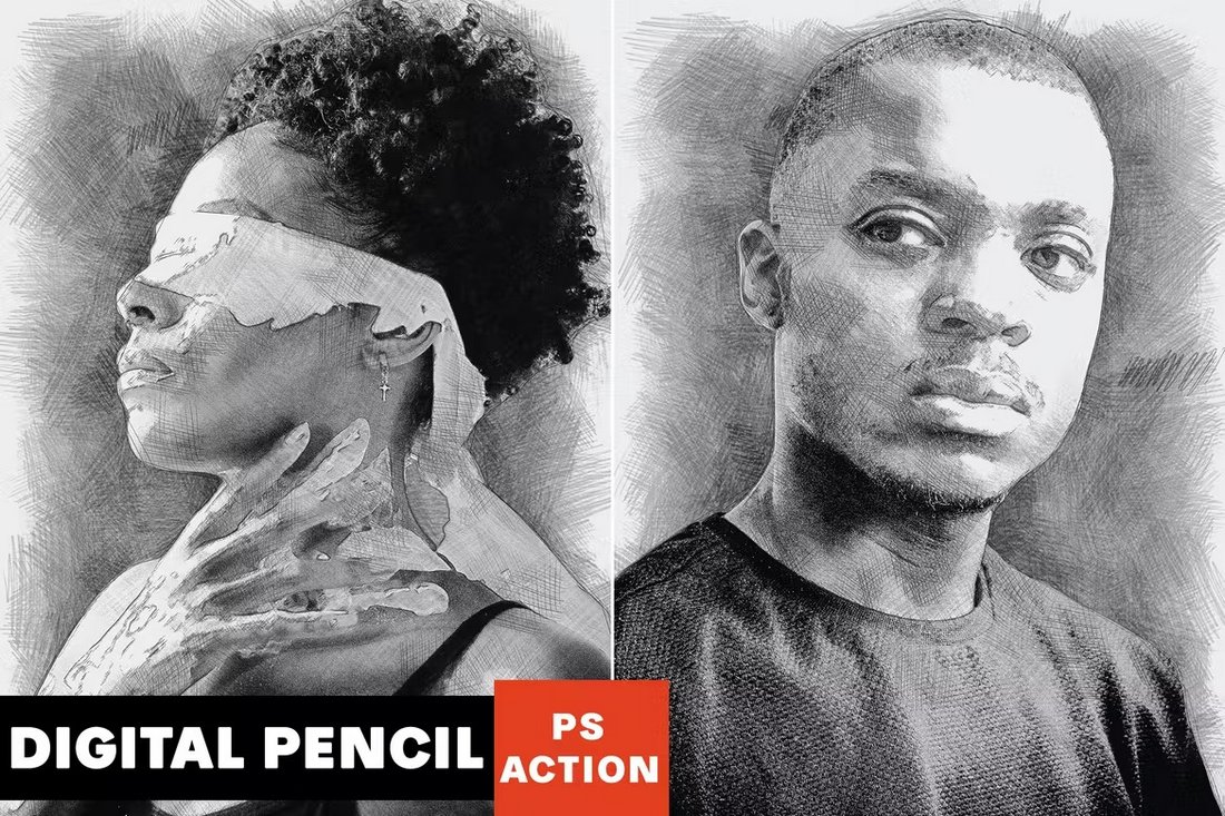 Photoshop-Pencil-Brush-Effect-Action 20+ Photo to Pencil Actions for Photoshop (Sketch + Drawing Effects) design tips 