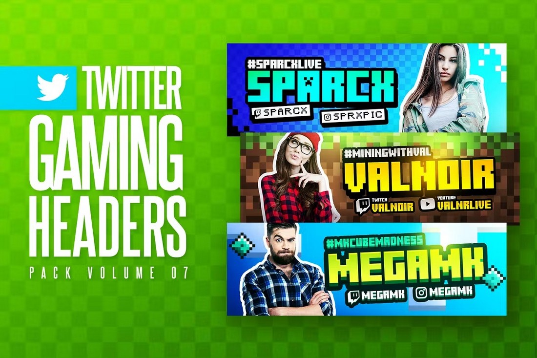 Pixel-Gaming-Twitter-Header-Templates-PSD 20+ Best Twitter Header Templates for 2022 design tips 