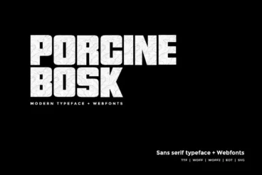 Porcine Bosk Modern Block Letter Font