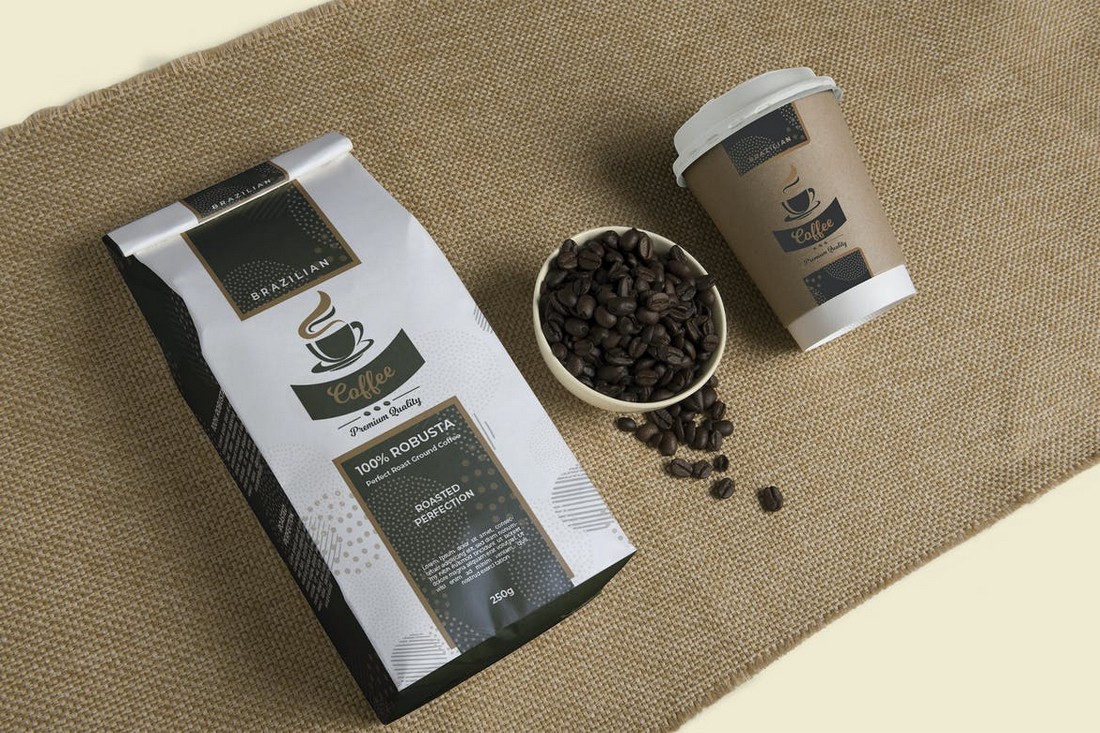 Premium-Coffee-Packaging-Cup-Label-Template 25+ Best Food & Product Packaging Templates in 2022 design tips 