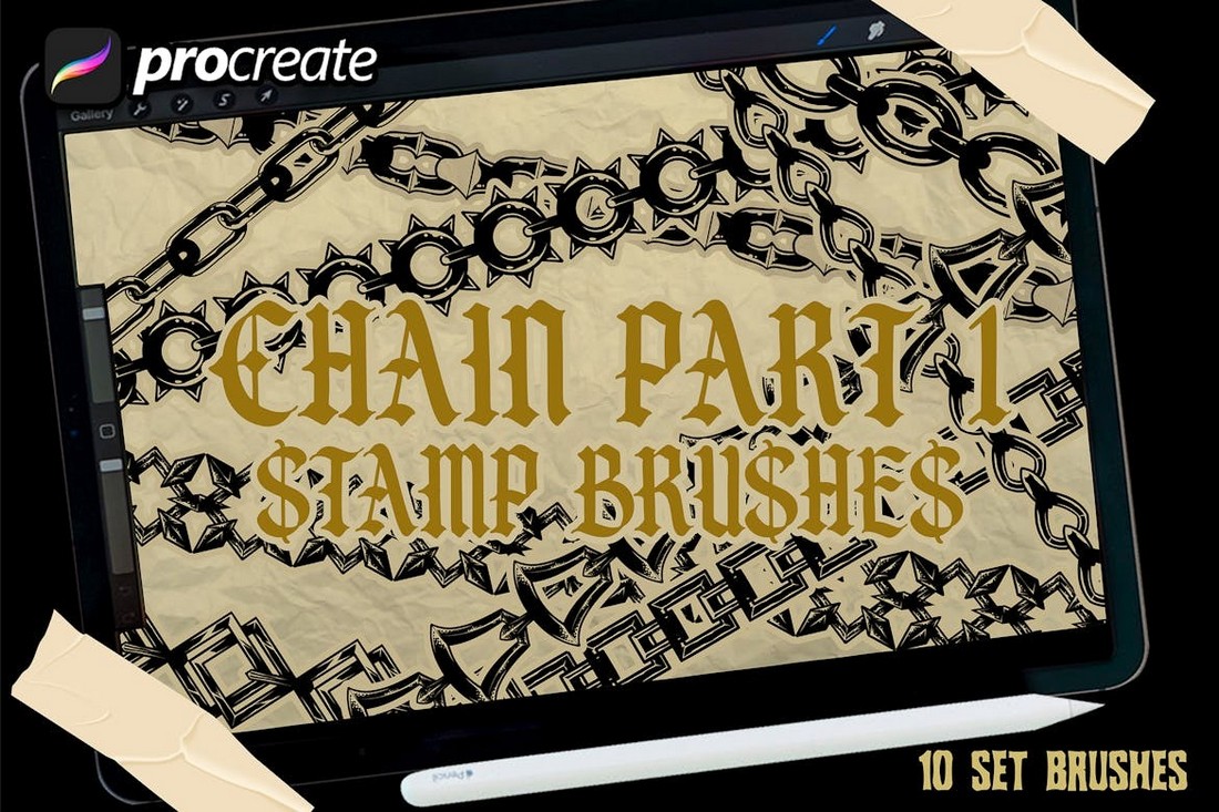 Procreate Chain Brushes Pack 1