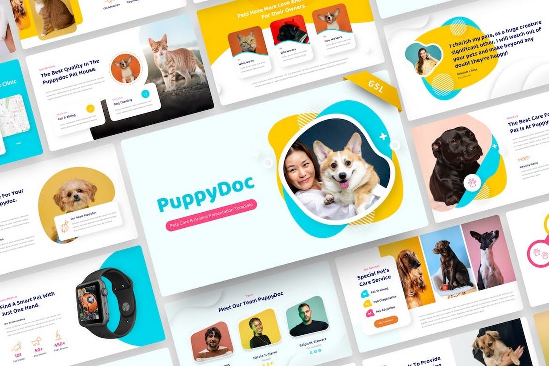 PuppyDoc - Pet Care & Animal Cute Google Slides Themes