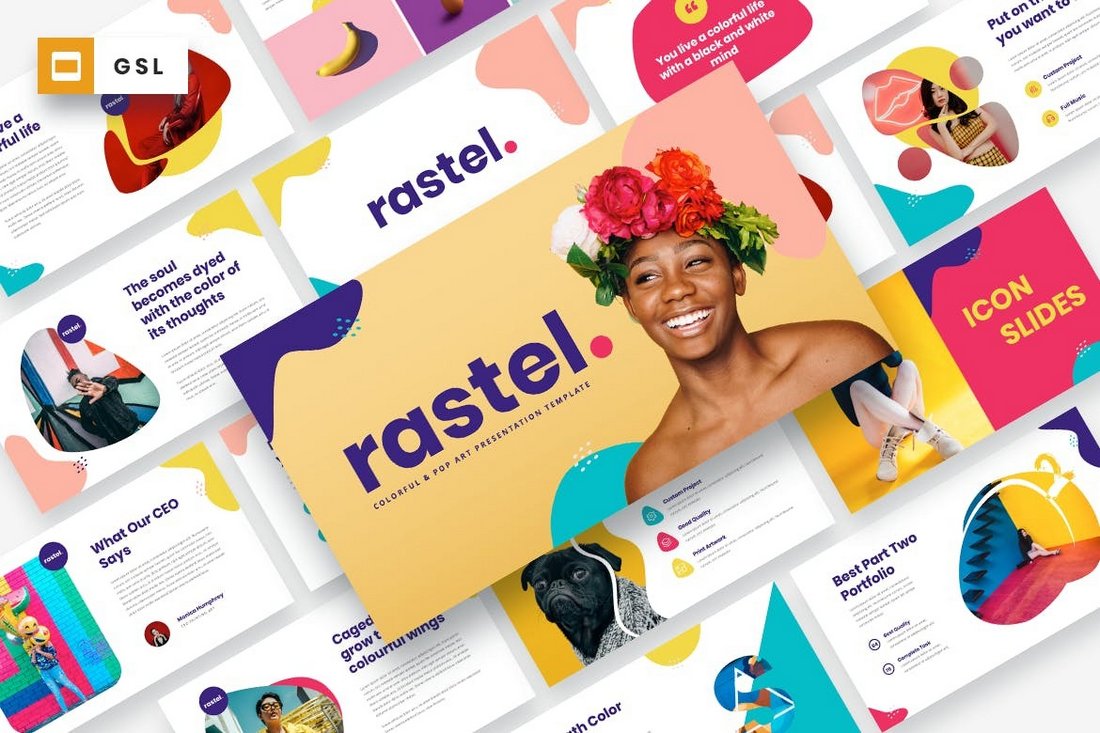 RASTEL - Colorful & Fun Google Slides Template