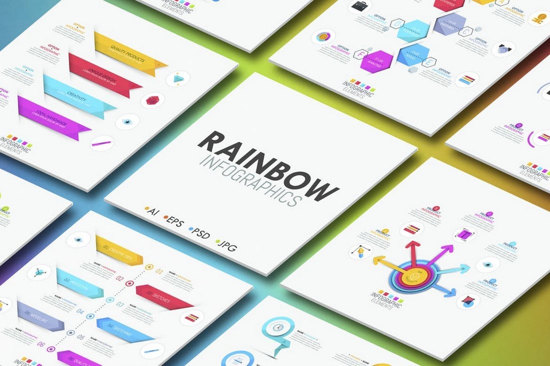 Rainbow-Infographics 40+ Best Infographic Templates (Word, PowerPoint & Illustrator) design tips 