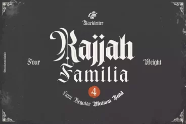 Rajjah Familia Blackletter Font Family