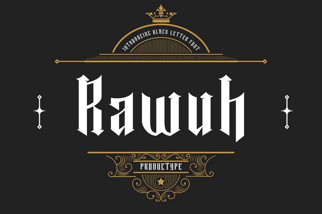 Rawuh - فونت رایگان تاتو برای مردان