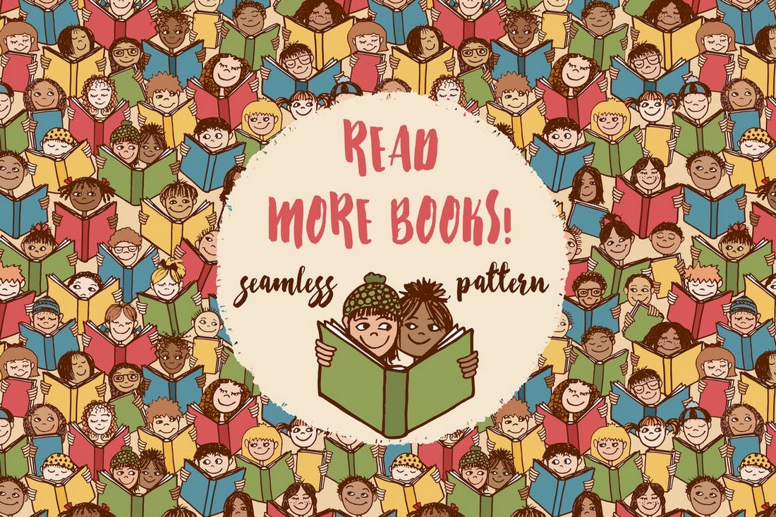 Read More Books - Seamless Pattern