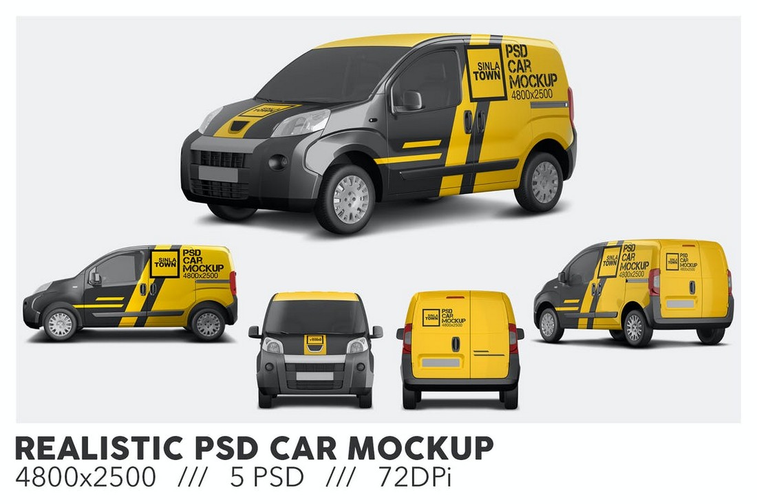 Realistic PSD Car Decal Mockup