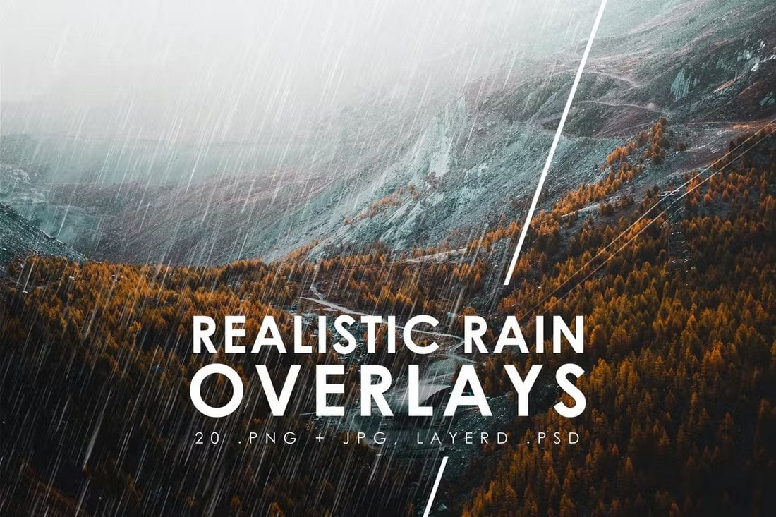 Realistic Rain Photo Overlay Effects
