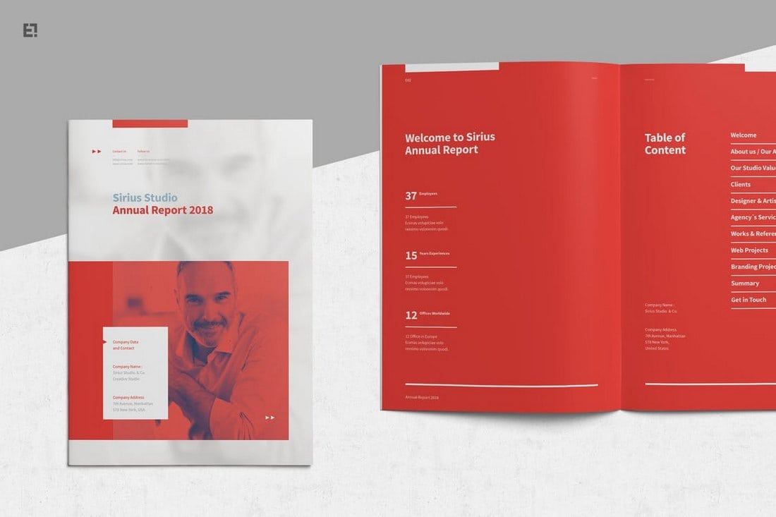 Red-Annual-Report-Template 20+ Annual Report Templates (Word & InDesign) 2019 design tips 