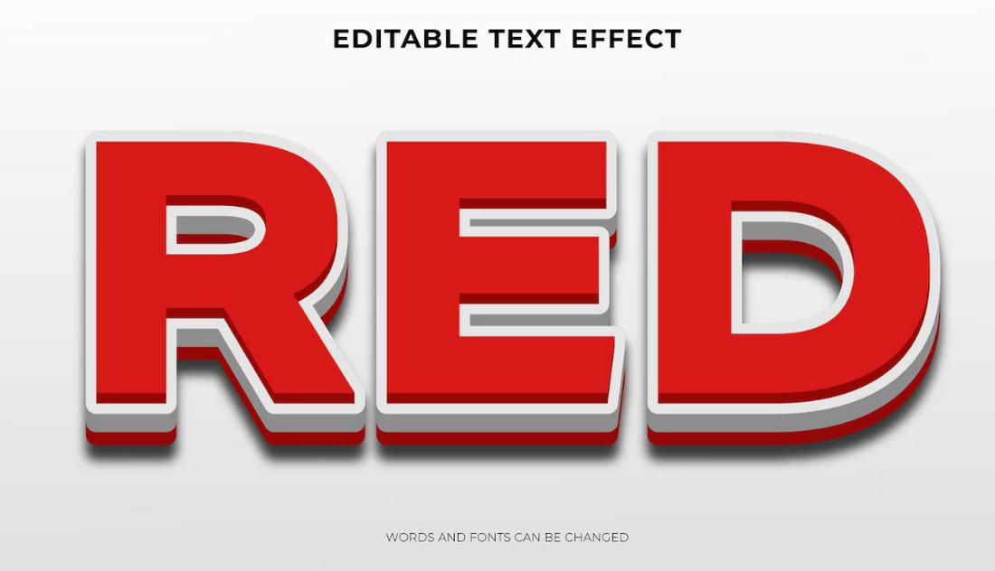 Red - Free 3D Text Effect PSD