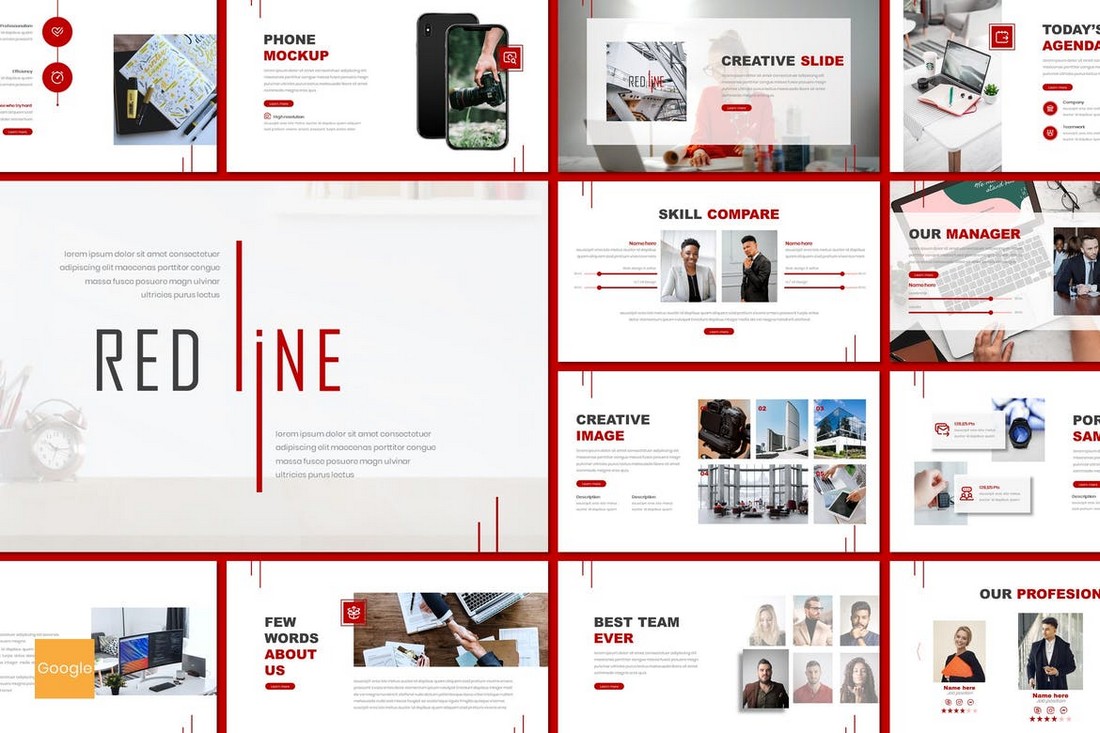 Redline - Clean Google Slides Template