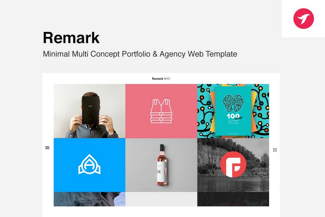 Remark-Multi-Concept-Portfolio-Agency-Template 10 Best Graphic Design Portfolio Examples + Templates design tips 