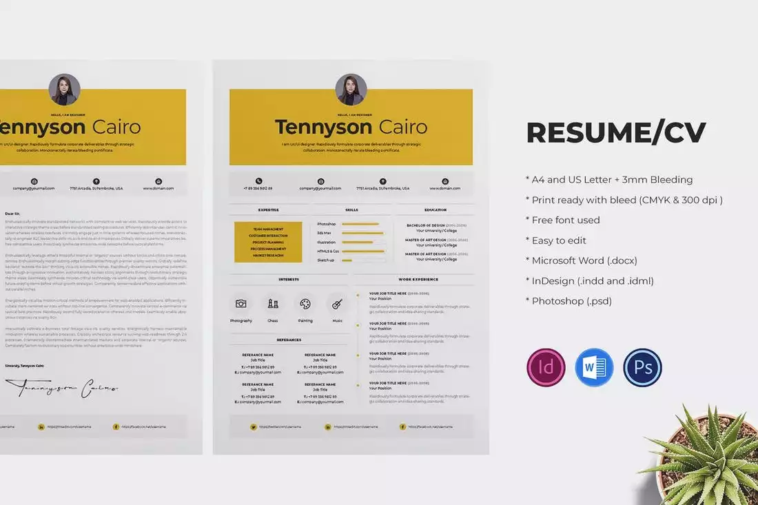 Resume Cover Letter Word Templates Design Shack