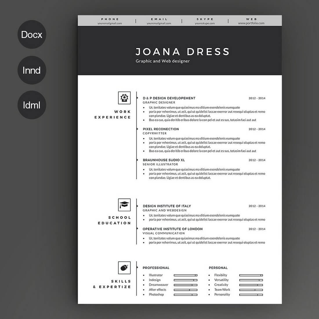 Resume-Template-2-pages 50+ Best CV & Resume Templates of 2019 design tips 