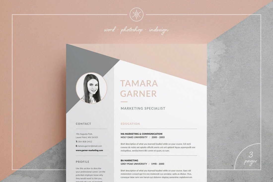 ResumeCV-Tamara 50+ Best CV & Resume Templates 2020 design tips 