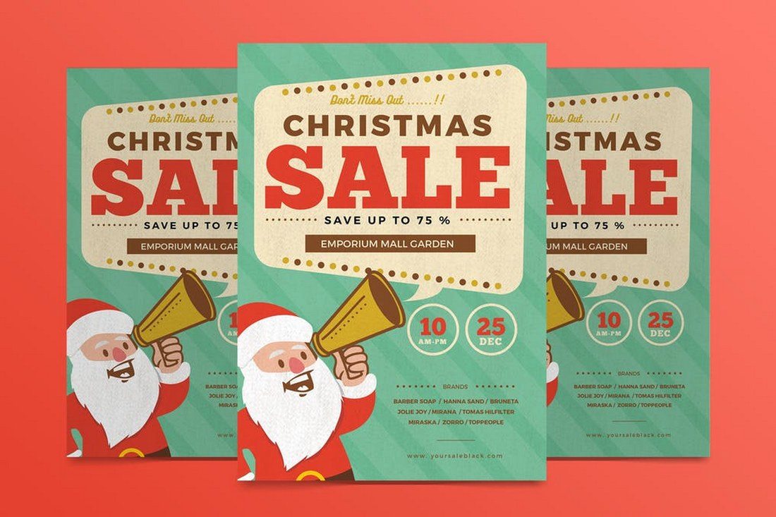 Retro-Christmas-Flyer-Template 70+ Christmas Mockups, Icons, Graphics & Resources design tips 