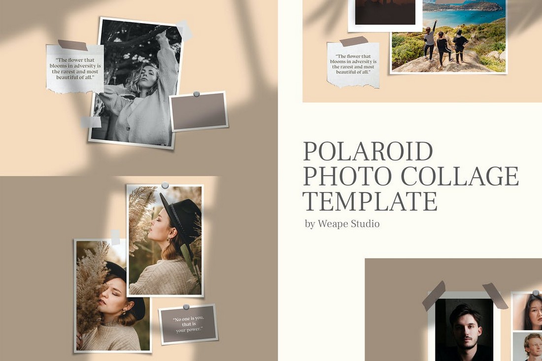 Retro-Polaroid-Photo-Collage-Template 20+ Best Photo Collage Templates for Photoshop design tips 