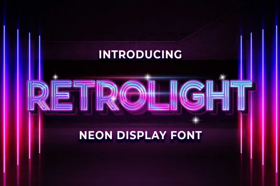 Retrolight - فونت نئون 80s Retro