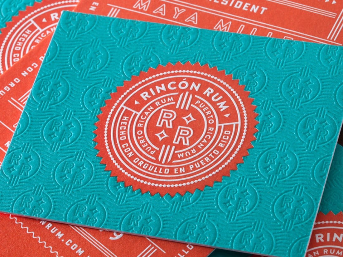 Rincon Rum Letterpress Business Card