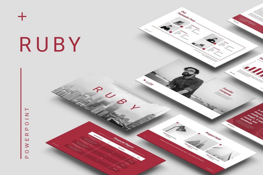 Ruby-Powerpoint-Template 20+ Modern Professional PowerPoint Templates design tips 