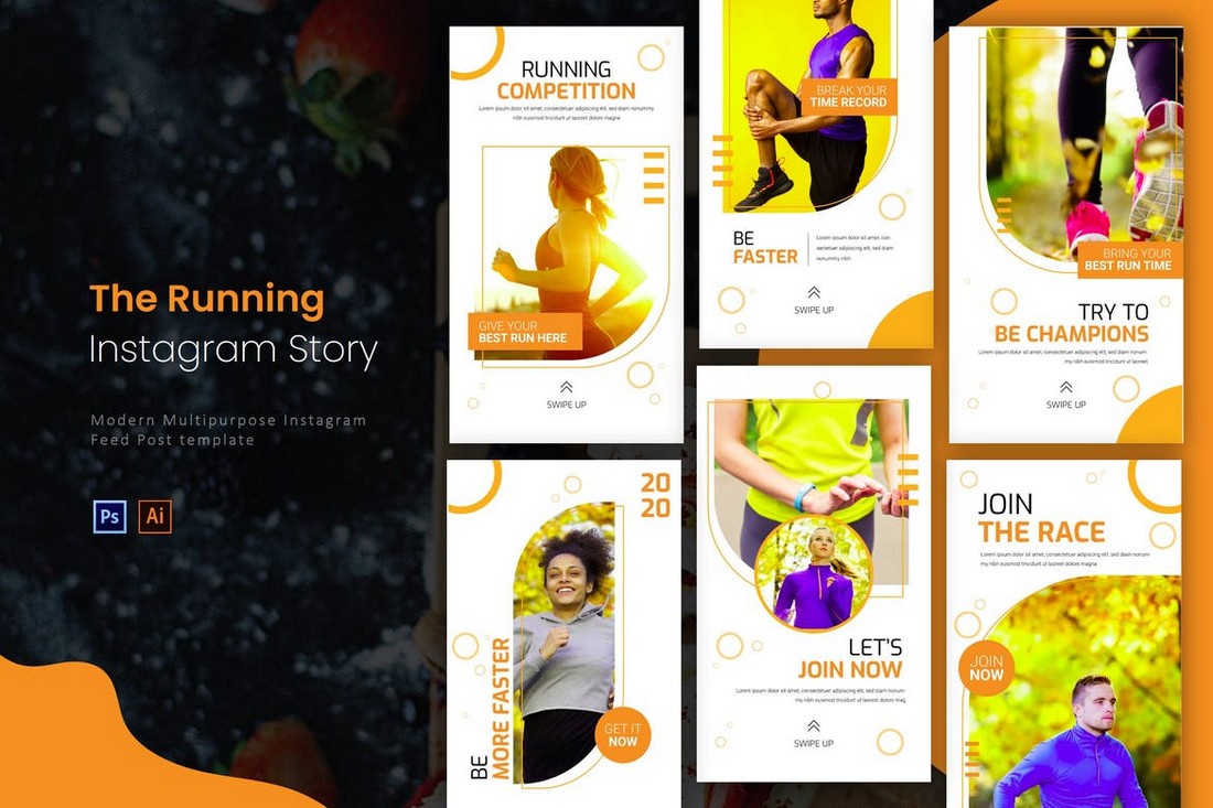 Running Competition Instagram Story Templates