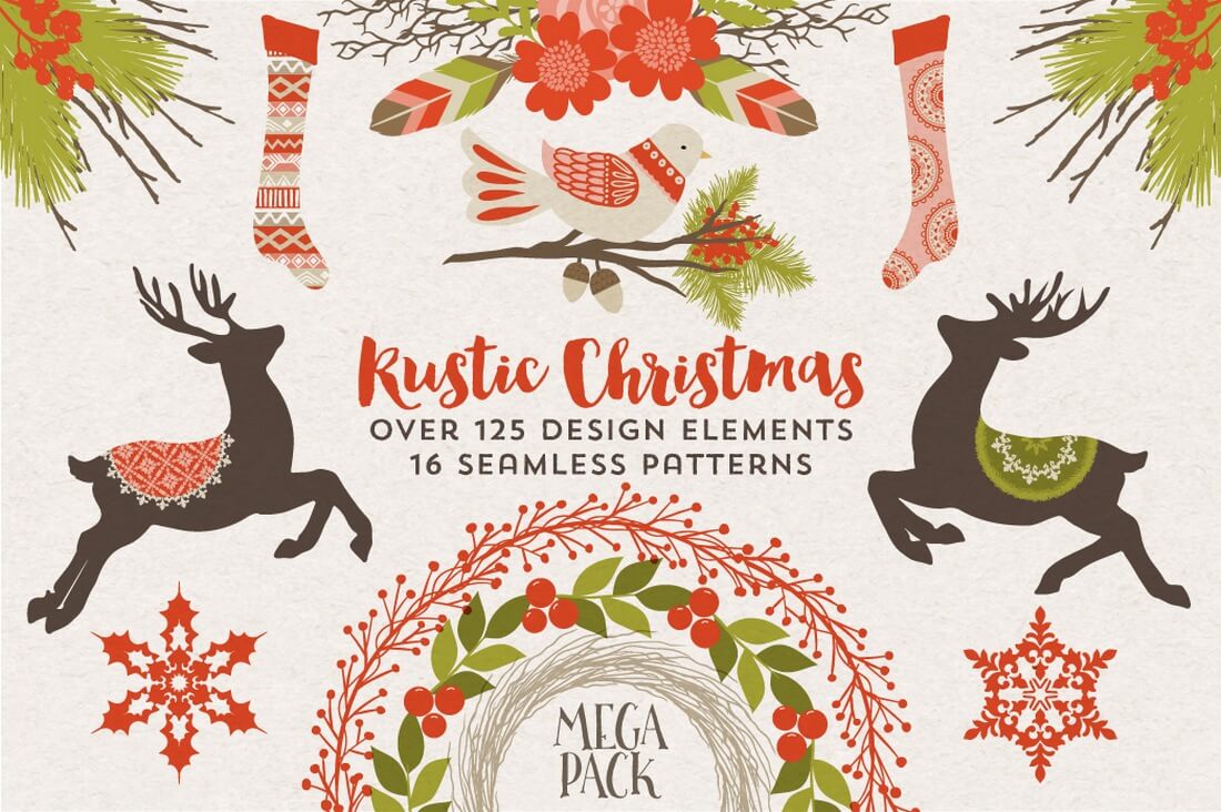 Rustic-Christmas-Megapack 70+ Christmas Mockups, Icons, Graphics & Resources design tips