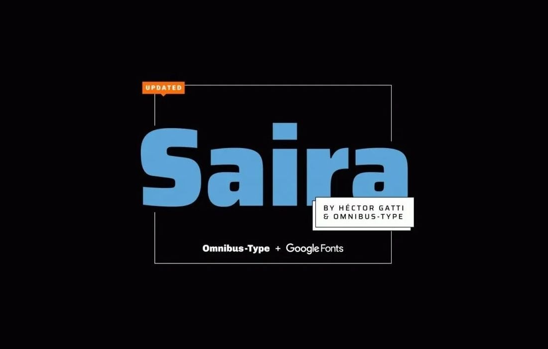 Saira - خانواده فونت Bold Sans Serif رایگان