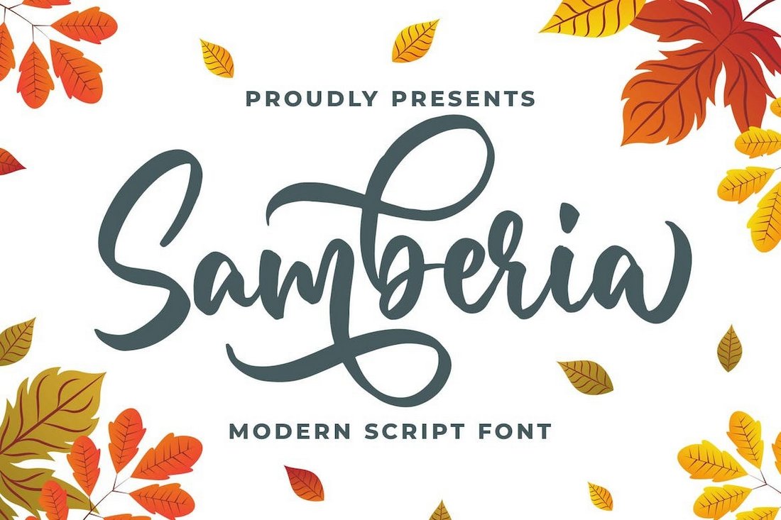 Samberia - Modern Script Fall Font