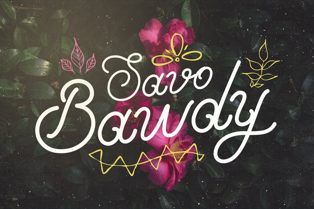 Savo Bawdy - Cursive Fall-Themed Font