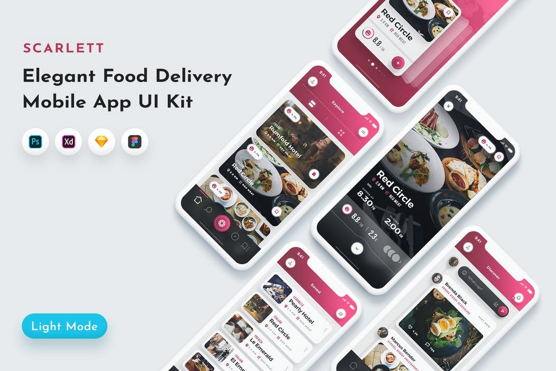 Scarlett-Food-App-UI-Kit-for-Adobe-XD 30+ Best Adobe XD UI Kits + Templates 2020 design tips 