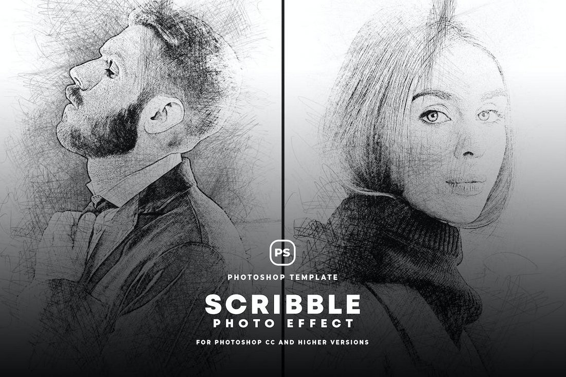 Scribble Photo Effect for Photoshop