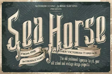 First alternate image for Sea Horse Vintage Decorative Font