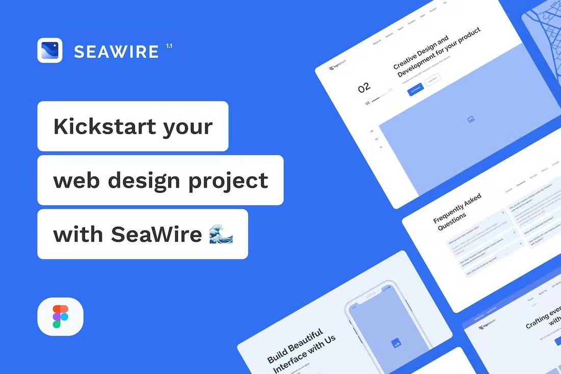 SeaWire - کیت Wireframe Figma برای وب سایت ها