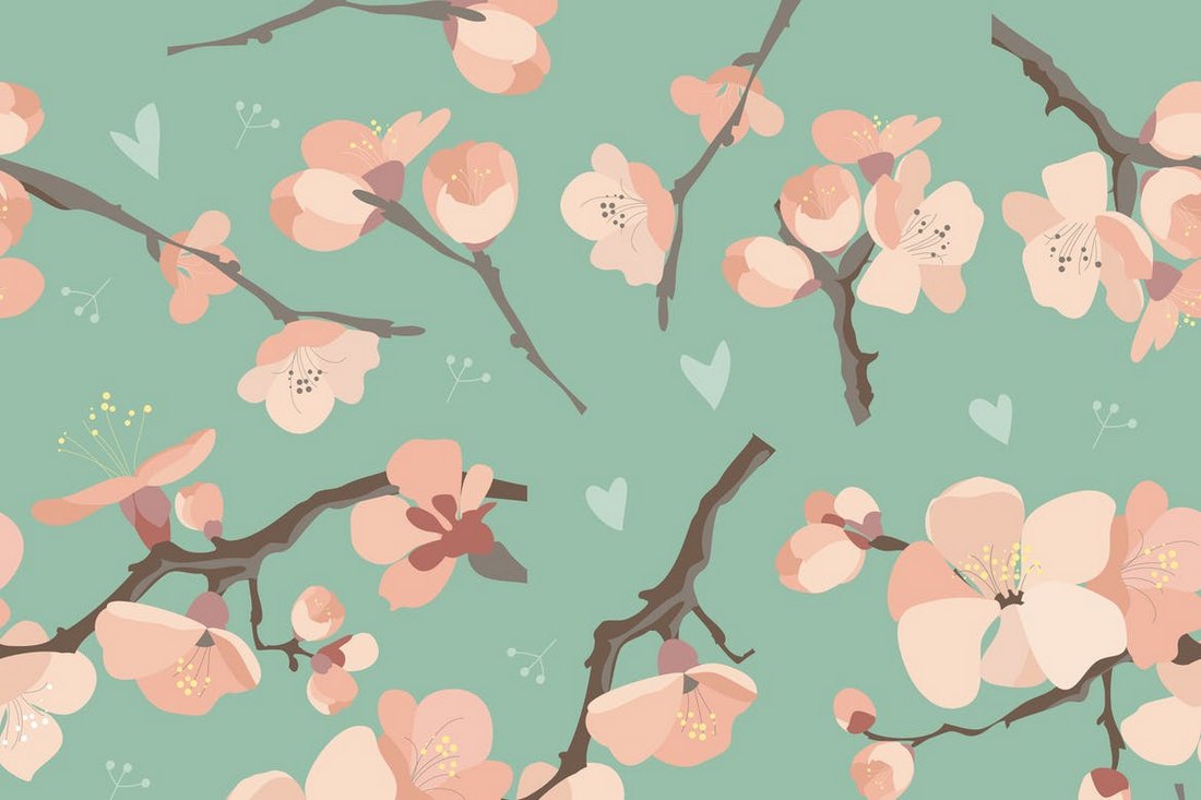 Seamless-Spring-Flowers-Pattern 20+ Best Floral & Flower Background Textures design tips 