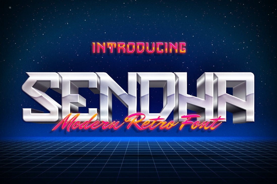 Sendha - فونت Techno Display