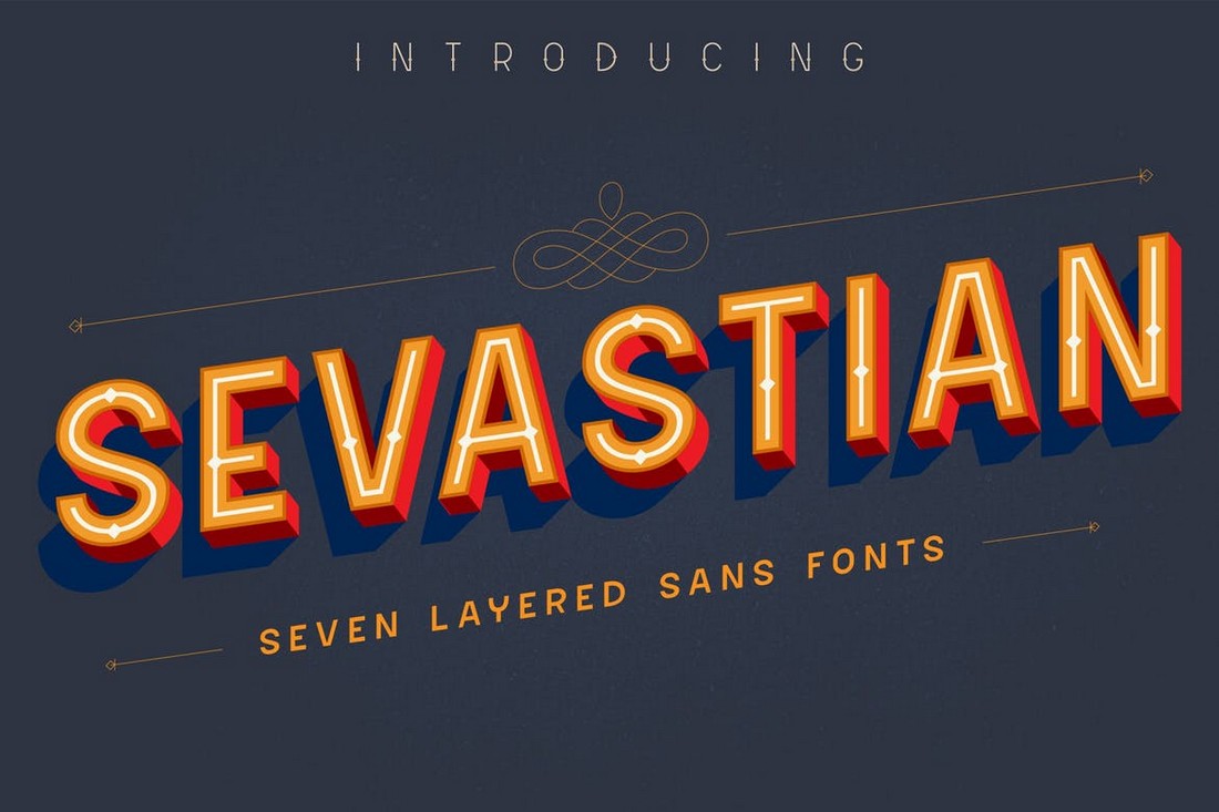 Sevastian - Layered 3D Font