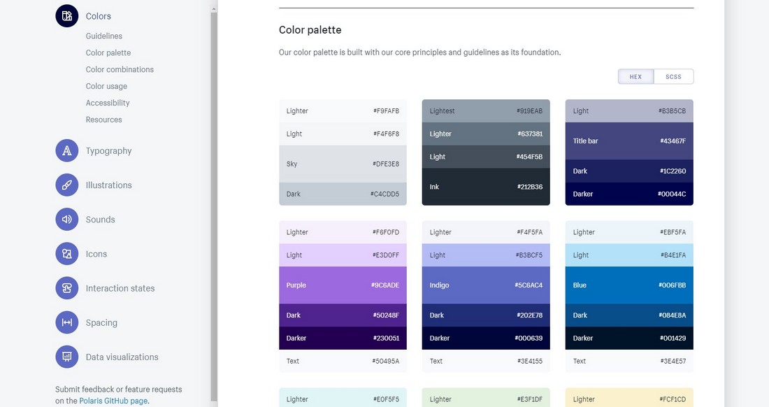 Shopify-Polaris What Is a Design System & Why Use Them + Examples design tips 