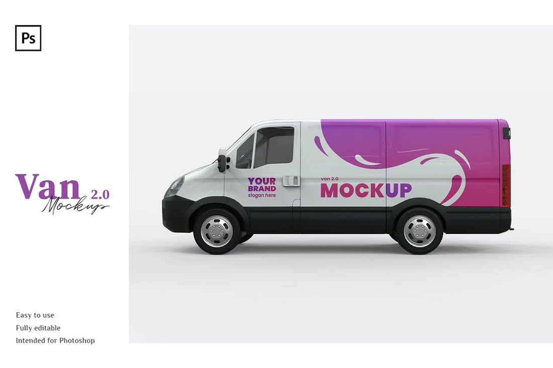 Side-View-Van-Decal-Mockup 20+ Car & Van Decal and Wrap Mockup Templates design tips 