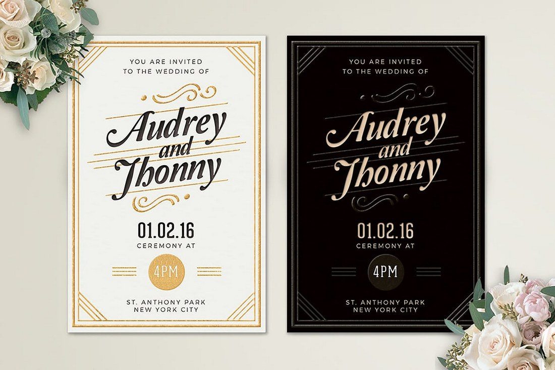 Simple Elegant Wedding Invitation 1