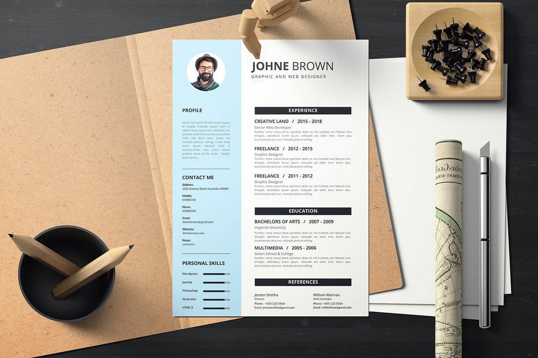 50 Best Cv Resume Templates 2021 Design Shack