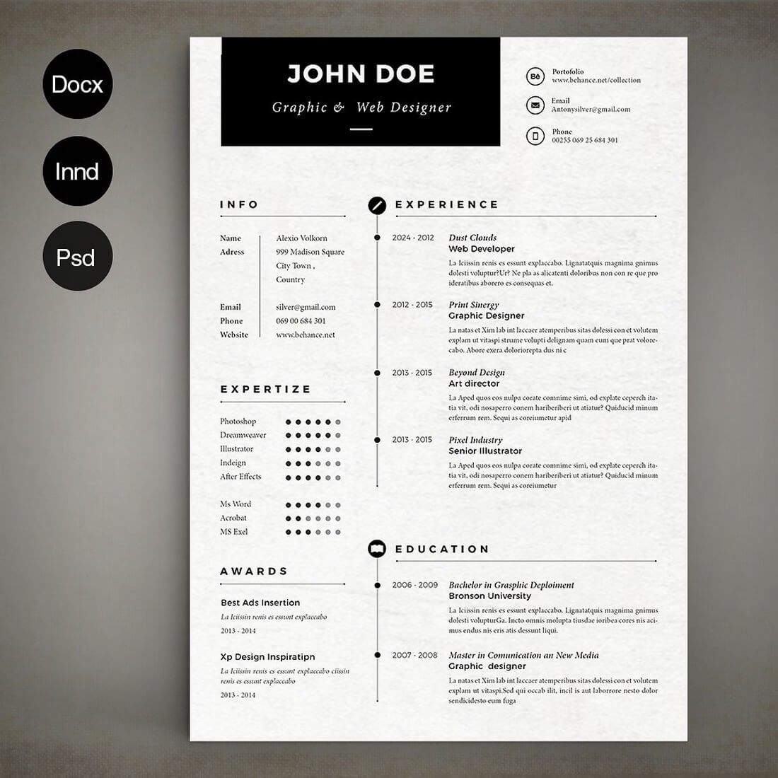 50+ Best CV  Resume Templates of 2019  Design Shack