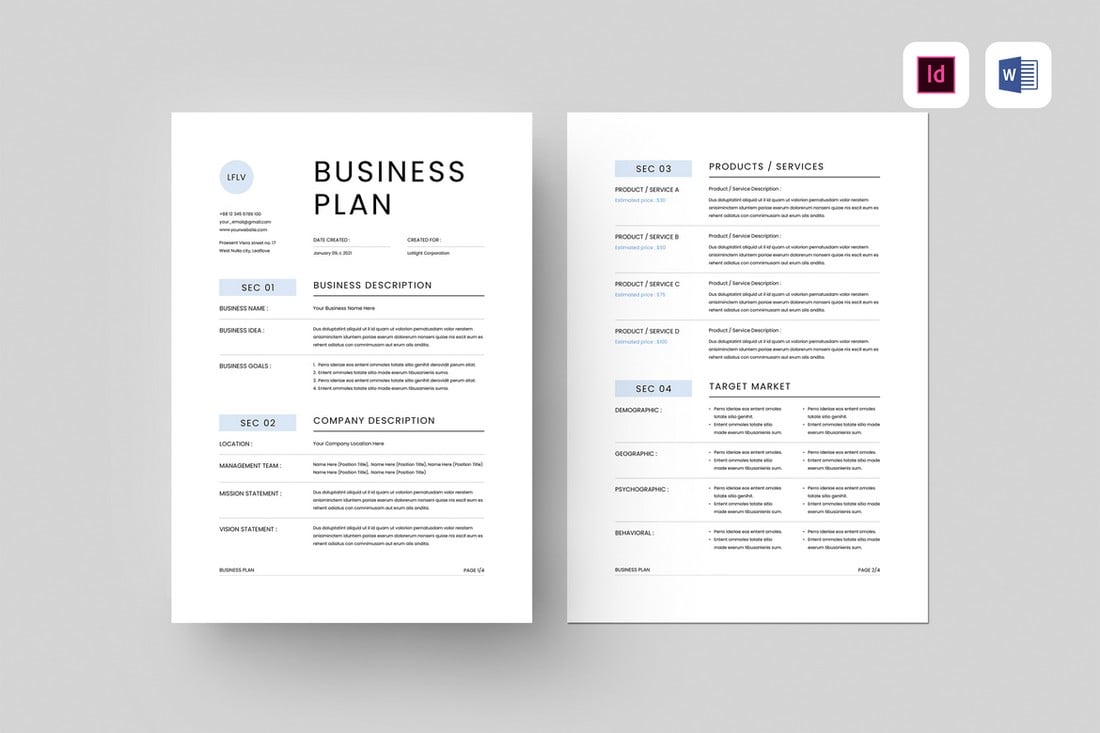 Simple Word Business Plan Template