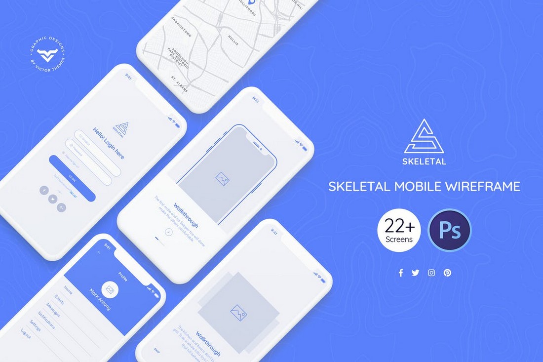 Download 20 Mobile App Wireframe Templates Iphone Android Design Shack PSD Mockup Templates