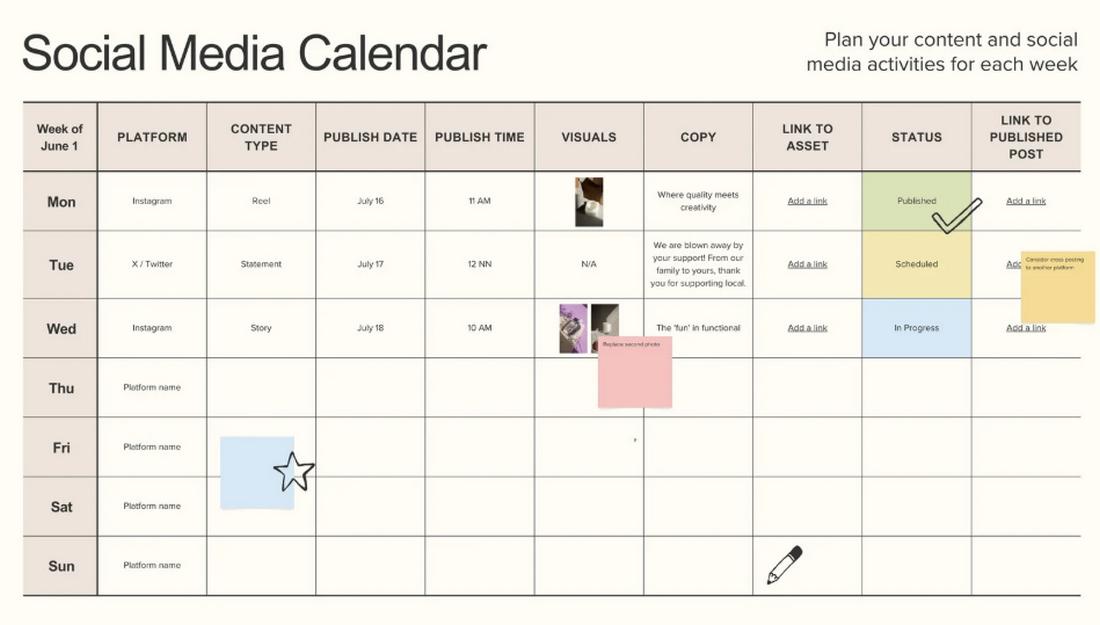 Social Media Content Planning