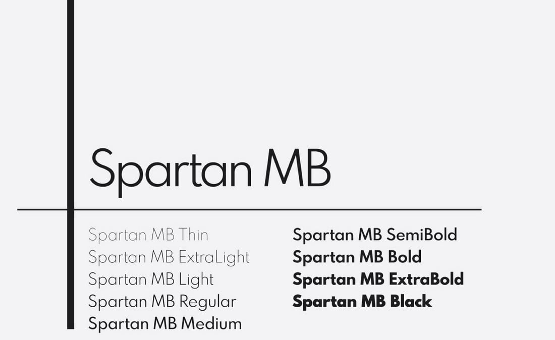 Spartan MB - Keluarga Font Geometris Gratis