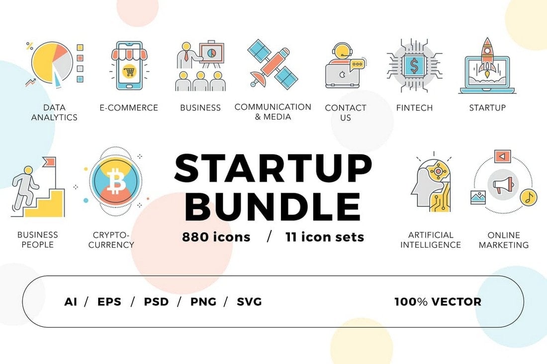 Paket Startup 800+ Ikon