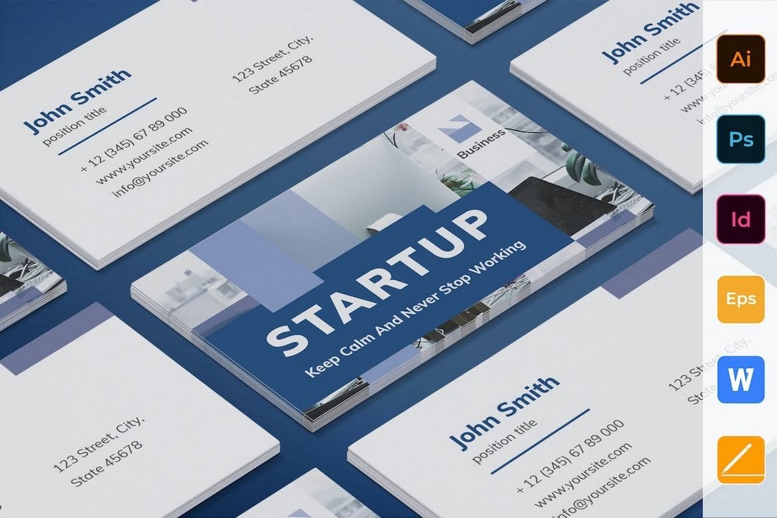 Startup Business Card Template for Google Docs