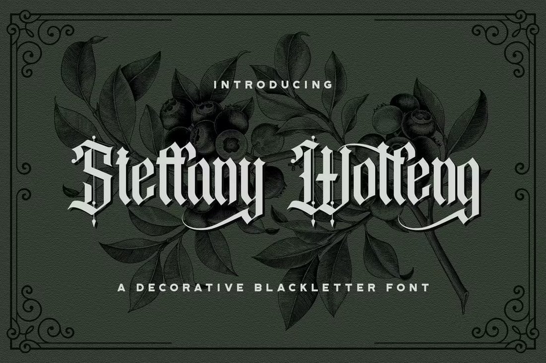 Steffany-Wolfeng-Blackletter-Old-English-Font 25+ Vintage “Old English” Fonts & Traditional Typography design tips  