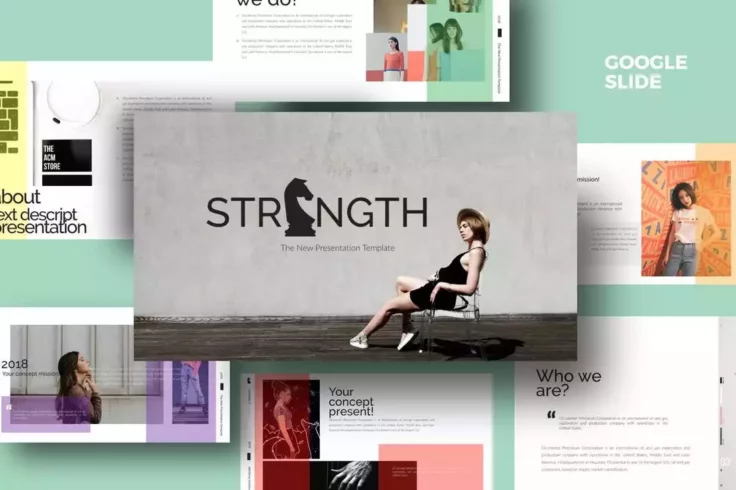 View Information about Strength White Google Slides Template